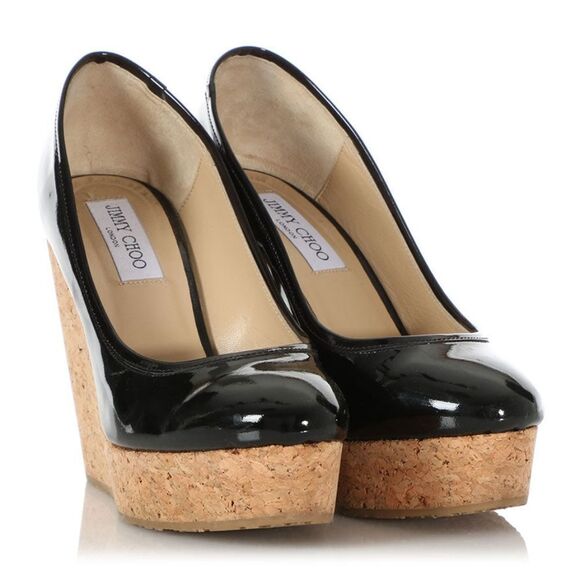 Jimmy Choo black patent wedge platform Pump shoes size Size 38.5 - Picture 7 of 16